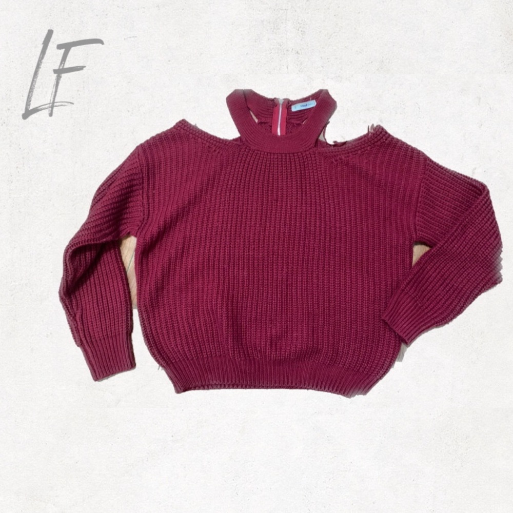LF Off the Shoulder Maroon Sweater size S
